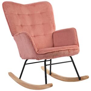 HOMCOM Sedia a Dondolo, Poltrona Relax, Sedia a Dondolo, portata fino a 120 kg, Poliestere, 98 x 71 x 101 cm, Rosa