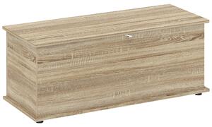 HOMCOM Cassapanca, panca da stoccaggio con coperchio ribaltabile e cerniere di sicurezza, 100 x 40 x 40 cm, naturale | Aosom Italy
