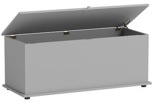 HOMCOM Baule contenitore, panca contenitore con coperchio ribaltabile e cerniere di sicurezza, 100 x 40 x 40 cm, grigio | Aosom Italy