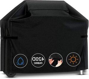 Copertura protettiva per barbecue a gas di grandi dimensioni, impermeabile e antivento, resistente ai raggi UV e agli strappi, nera, 183x66x130 cm