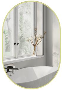 HOMCOM Specchio da Bagno Ovale 60x90 cm Specchio Decorativo da Parete con Cornice in Alluminio per Soggiorno Orizzontale o Verticale Dorato | Aosom Italy