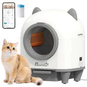 PawHut Lettiera per Gatti Autopulente con Controllo dell'App 80 L Eliminazione degli Odori per Più Gatti | Aosom Italy