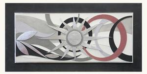 Artitalia Quadro contemporaneo materico tema in rilievo 3d decoro in foglia argento 120x60 Legno Quadri Materici