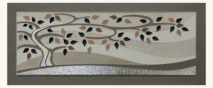 Artitalia Quadro contemporaneo con decori in resina in rilievo e foglia argento 155x65 Legno Pannelli in Legno