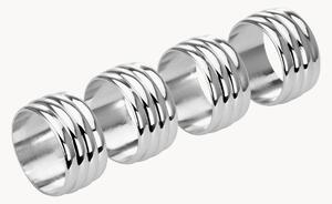Set di 4 portatovaglioli placcati in argento Thread