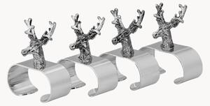 Set di 4 portatovaglioli placcati in argento Stag