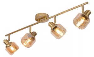 Lucide Faretto lineare moderno in metallo con 4 diffusori orientabili in vetro Bjorn Metallo Nero E14 40W 4 Lampadine