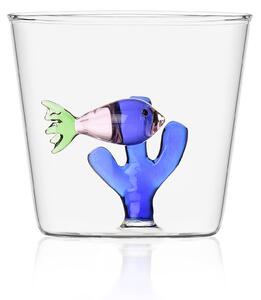 Ichendorf Bicchiere in vetro per aperitivi con pesciolino all'interno Marine Garden Vetro Blu