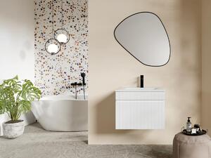 Mobile sotto lavabo sospeso scanalato 60 cm Bianco - SATARA