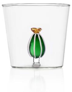 Ichendorf Bicchiere in vetro tumbler con piccolo cactus Desert Plant Vetro Verde
