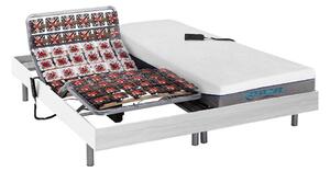Set da relax, con sospensioni, memory foam, HESIODE III di DREAMEA - Motori OKIN - Bianco - 2 x 80 x 200 cm