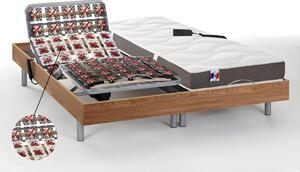 Set relax sole sospensioni 100% lattice 5 zone JUPITER di DREAMEA - Quercia naturale - 2 x 80 x 200 cm - motori OKIN