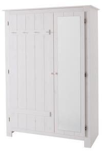 Armadio in legno di pino bianco con specchio 120x170 cm Bertram - Støraa