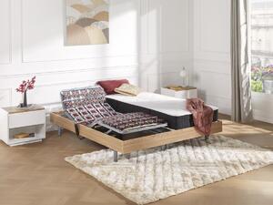 Letto elettrico relax sole sospensioni materasso molle insacchettate e memory - motori OKIN - 2 x 90 x 200 cm - Quercia - PHANES di DREAMEA