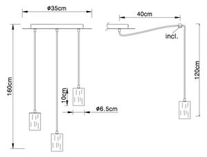 Globo 54032-3H - Lampadario a sospensione con filo JOSEBA 3xE27/60W/230V ragno