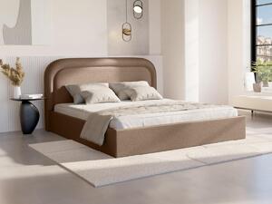 Letto con contenitore 160 x 200 cm Tessuto chiné Tortora - FIREZA