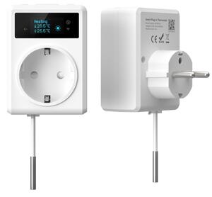 Immax NEO 07811L - Presa intelligente Tipo F con termometro integrato, 3680W, Wi-Fi