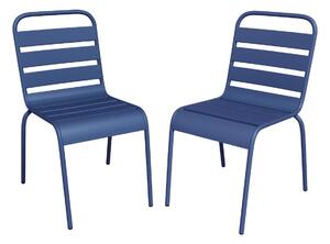 Sedia da giardino impilabile in Metallo Blu Notte - Lotto di 2 - MIRMANDE