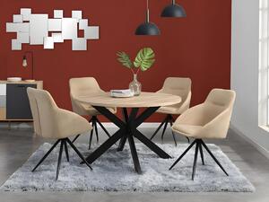 Tavolo da pranzo 4 coperti MDF e Metallo Rovere e Nero - TILKI