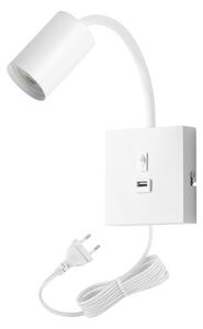 Immax NEO 08296L - Lampada da parete con USB PUNTO 1xGU10/9W/230V bianca