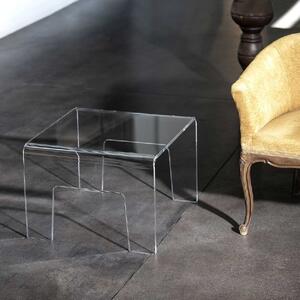Vesta Tavolino in plexiglass quadrato in stile moderno da soggiorno Air Plexiglass Trasparente