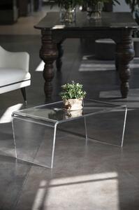 Vesta Tavolino in plexiglass rettangolare in stile moderno da soggiorno "Crystal" Plexiglass Trasparente