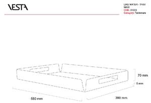 Vesta Vassoio maxi in plexiglass delle linee moderne Like Water Plexiglass Tortora/Bianco Vassoi di Design,Vassoi Moderni