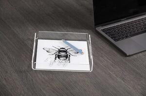 Vesta Vassoio quadrato mini in plexiglass con incisione "Bee" Like Water Plexiglass Trasparente Vassoi di Design,Vassoi Moderni