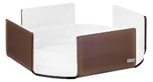 Vesta Portapiatti orizzontale in plexiglass moderno per piatti di plastica o carta Like Water Plexiglass Tortora/Bianco