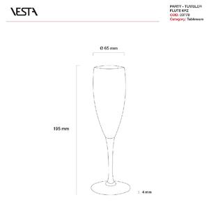 Vesta Bicchieri Flut Set 6pz Party Plexiglass Trasparente