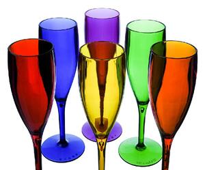 Vesta Set 6pz Tumbler di bicchieri calice Flut Party Plexiglass Multicolore