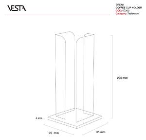 Vesta Portabicchieri da caffè verticale struttura in plexiglass dalle linee moderne Break Plexiglass Bianco