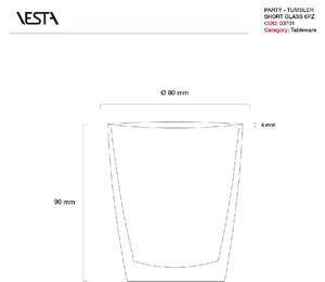 Vesta Set 6pz Tumbler di bicchieri bassi Party ABS Trasparente