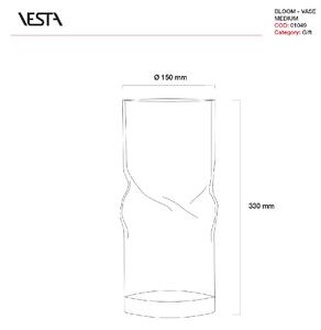 Vesta Vaso medio da decorazione per interni in plexiglass dalle linee moderne Bloom Plexiglass Trasparente Vasi Moderni,Vasi di Design