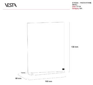 Vesta Portafoto da tavolo piccolo con struttura verticale dalle linee moderne Strass_v Trasparente