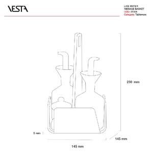 Vesta Menage portacondimenti da tavola con struttura in plexiglass dalle linee moderne Like Water Plexiglass Bianco/Tortora