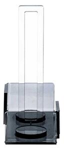 Vesta Portabicchieri in plexiglass con doppia file di bicchieri di plastica o di carta Minerva Grigio Fumè
