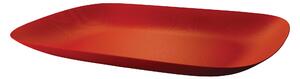 Alessi Vassoio rettangolare in acciaio con decoro a rilievo dalle linee moderne Moiré Acciaio Inox,Resina Rosso Vassoi Moderni