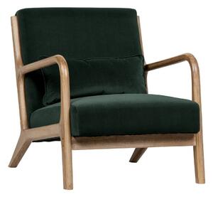 Poltrona in velluto verde scuro Mark - WOOOD