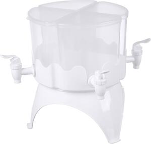 Distributore di bevande, grande capacità, plastica, 4 scomparti, frigorifero rotante, bollitore per bevande fredde con rubinetto per uso domestico, 4 l