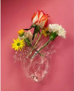 Seletti Vaso in vetro dallo stile contemporaneo a forma di cuore Love in Bloom Vetro Trasparente Vasi Moderni,Vasi di Design
