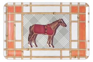 Baci Milano Vassoio rettangolare in melammina dal design moderno Horses Melammina Arancione Vassoi Moderni