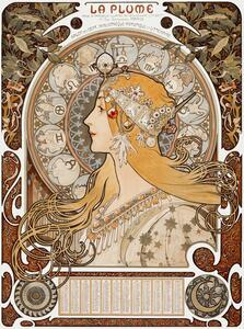 Riproduzione Poster for the magazine La plume, Alfons Mucha