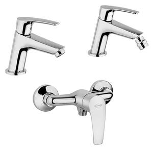 Lucente set miscelatori Jacuzzi | Rubinetteria lavabo e bidet per piletta click clck con esterno doccia