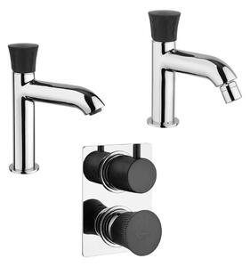 Set miscelatori incasso doccia con deviatore lavabo e bidet Jacuzzi Rubinetteria serie Illumina