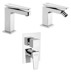 Set miscelatori lavabo + bidet + incasso doccia con deviatore Jacuzzi | rubinetteria Beam