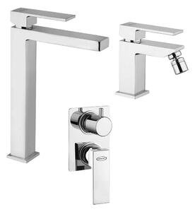 Miscelatori lavabo alto bidet e incasso doccia due uscite Jacuzzi Rubinetteria modello Twinkle