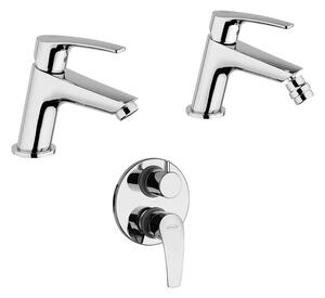 Set miscelatori Jacuzzi | Rubinetteria Lucente lavabo bidet per piletta click clack e incasso doccia con deviatore due uscite