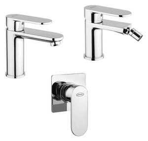 Set rubinetti lavabo e bidet per piletta click clack con miscelatore doccia incasso Jacuzzi | Rubinetteria Borea