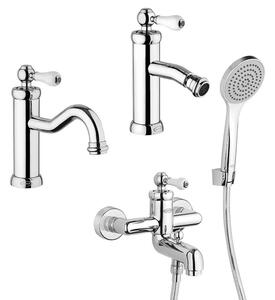 Set miscelatori lavabo bidet e gruppo vasca Tosca di Jacuzzi Rubinetteria in ottone cromato